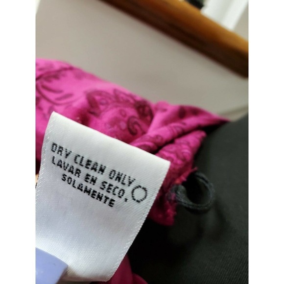 Vintage Sag Harbor Fuschia 100% Rayon Short Sleeve Round Neck Long Maxi Dress 8 - Picture 12 of 12